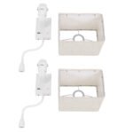 GLOBOSTAR® ROULETTE-S 61383 Μοντέρνο Φωτιστικό Τοίχου - Απλίκα Ξενοδοχείου Reading Light με Φορτιστή USB 3A & Ντουί 1 x E27 LED 3W 360lm 36° & 360° AC 220-240V IP20 Φυσικό Λευκό 4500K - Bridgelux COB Chip & TÜV SÜD Driver - Λευκό & Μπεζ - Μ17 x Π20 x Υ37cm - Σετ 2 Τεμαχίων - 3 Χρόνια Εγγύηση - Image 11