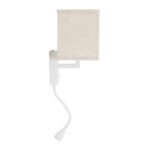 GLOBOSTAR® ROULETTE-S 61383 Μοντέρνο Φωτιστικό Τοίχου - Απλίκα Ξενοδοχείου Reading Light με Φορτιστή USB 3A & Ντουί 1 x E27 LED 3W 360lm 36° & 360° AC 220-240V IP20 Φυσικό Λευκό 4500K - Bridgelux COB Chip & TÜV SÜD Driver - Λευκό & Μπεζ - Μ17 x Π20 x Υ37cm - Σετ 2 Τεμαχίων - 3 Χρόνια Εγγύηση - Image 6