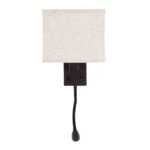 GLOBOSTAR® ROULETTE-S 61384 Μοντέρνο Φωτιστικό Τοίχου - Απλίκα Ξενοδοχείου Reading Light με Φορτιστή USB 3A & Ντουί 1 x E27 LED 3W 360lm 36° & 360° AC 220-240V IP20 Φυσικό Λευκό 4500K - Bridgelux COB Chip & TÜV SÜD Driver - Καφέ & Μπεζ - Μ17 x Π20 x Υ37cm - Σετ 2 Τεμαχίων - 3 Χρόνια Εγγύηση - Image 5