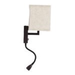 GLOBOSTAR® ROULETTE-S 61384 Μοντέρνο Φωτιστικό Τοίχου - Απλίκα Ξενοδοχείου Reading Light με Φορτιστή USB 3A & Ντουί 1 x E27 LED 3W 360lm 36° & 360° AC 220-240V IP20 Φυσικό Λευκό 4500K - Bridgelux COB Chip & TÜV SÜD Driver - Καφέ & Μπεζ - Μ17 x Π20 x Υ37cm - Σετ 2 Τεμαχίων - 3 Χρόνια Εγγύηση - Image 6