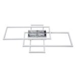 GLOBOSTAR® QUADRA 61386 Μοντέρνο Φωτιστικό Οροφής LED 100W 12000lm 120° AC 220-240V IP20 Ρυθμιζόμενο Λευκό CCT με Χειριστήριο από 2700K έως 6000K Dimmable - Lumileds SMD Chip - Λευκό Ματ - Μ85 x Π45 x Υ9cm - 3 Χρόνια Εγγύηση - Image 6