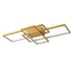 GLOBOSTAR® QUADRA 61387 Μοντέρνο Φωτιστικό Οροφής LED 100W 12000lm 120° AC 220-240V IP20 Ρυθμιζόμενο Λευκό CCT με Χειριστήριο από 2700K έως 6000K Dimmable - Lumileds SMD Chip - Χρυσό Βούρτσας - Μ85 x Π45 x Υ9cm - 3 Χρόνια Εγγύηση - Image 3