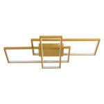 GLOBOSTAR® QUADRA 61387 Μοντέρνο Φωτιστικό Οροφής LED 100W 12000lm 120° AC 220-240V IP20 Ρυθμιζόμενο Λευκό CCT με Χειριστήριο από 2700K έως 6000K Dimmable - Lumileds SMD Chip - Χρυσό Βούρτσας - Μ85 x Π45 x Υ9cm - 3 Χρόνια Εγγύηση - Image 5