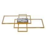 GLOBOSTAR® QUADRA 61387 Μοντέρνο Φωτιστικό Οροφής LED 100W 12000lm 120° AC 220-240V IP20 Ρυθμιζόμενο Λευκό CCT με Χειριστήριο από 2700K έως 6000K Dimmable - Lumileds SMD Chip - Χρυσό Βούρτσας - Μ85 x Π45 x Υ9cm - 3 Χρόνια Εγγύηση - Image 6