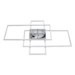 GLOBOSTAR® QUADRA 61389 Μοντέρνο Φωτιστικό Οροφής LED 120W 14400lm 120° AC 220-240V IP20 Ρυθμιζόμενο Λευκό CCT με Χειριστήριο από 2700K έως 6000K Dimmable - Lumileds SMD Chip - Λευκό Ματ - Μ105 x Π60 x Υ9cm - 3 Χρόνια Εγγύηση - Image 6