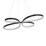 GLOBOSTAR® BUTTERFLY 61391 Μοντέρνο Κρεμαστό Φωτιστικό Οροφής LED 75W 8400lm 300° AC 220-240V IP20 Ρυθμιζόμενο Λευκό CCT με Χειριστήριο από 2700K έως 6000K Dimmable - Lumileds SMD Chip - Μαύρο Ματ - Μ70 x Π55 x Υ4cm - 3 Χρόνια Εγγύηση - Image 4