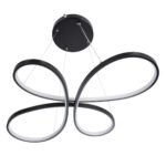 GLOBOSTAR® BUTTERFLY 61391 Μοντέρνο Κρεμαστό Φωτιστικό Οροφής LED 75W 8400lm 300° AC 220-240V IP20 Ρυθμιζόμενο Λευκό CCT με Χειριστήριο από 2700K έως 6000K Dimmable - Lumileds SMD Chip - Μαύρο Ματ - Μ70 x Π55 x Υ4cm - 3 Χρόνια Εγγύηση - Image 7