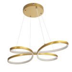 GLOBOSTAR® BUTTERFLY 61393 Μοντέρνο Κρεμαστό Φωτιστικό Οροφής LED 75W 8400lm 300° AC 220-240V IP20 Ρυθμιζόμενο Λευκό CCT με Χειριστήριο από 2700K έως 6000K Dimmable - Lumileds SMD Chip - Χρυσό Βούρτσας - Μ70 x Π55 x Υ4cm - 3 Χρόνια Εγγύηση - Image 3