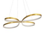 GLOBOSTAR® BUTTERFLY 61393 Μοντέρνο Κρεμαστό Φωτιστικό Οροφής LED 75W 8400lm 300° AC 220-240V IP20 Ρυθμιζόμενο Λευκό CCT με Χειριστήριο από 2700K έως 6000K Dimmable - Lumileds SMD Chip - Χρυσό Βούρτσας - Μ70 x Π55 x Υ4cm - 3 Χρόνια Εγγύηση - Image 4