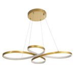 GLOBOSTAR® BUTTERFLY 61393 Μοντέρνο Κρεμαστό Φωτιστικό Οροφής LED 75W 8400lm 300° AC 220-240V IP20 Ρυθμιζόμενο Λευκό CCT με Χειριστήριο από 2700K έως 6000K Dimmable - Lumileds SMD Chip - Χρυσό Βούρτσας - Μ70 x Π55 x Υ4cm - 3 Χρόνια Εγγύηση - Image 5