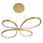 GLOBOSTAR® BUTTERFLY 61393 Μοντέρνο Κρεμαστό Φωτιστικό Οροφής LED 75W 8400lm 300° AC 220-240V IP20 Ρυθμιζόμενο Λευκό CCT με Χειριστήριο από 2700K έως 6000K Dimmable - Lumileds SMD Chip - Χρυσό Βούρτσας - Μ70 x Π55 x Υ4cm - 3 Χρόνια Εγγύηση - Image 7