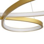 GLOBOSTAR® BUTTERFLY 61393 Μοντέρνο Κρεμαστό Φωτιστικό Οροφής LED 75W 8400lm 300° AC 220-240V IP20 Ρυθμιζόμενο Λευκό CCT με Χειριστήριο από 2700K έως 6000K Dimmable - Lumileds SMD Chip - Χρυσό Βούρτσας - Μ70 x Π55 x Υ4cm - 3 Χρόνια Εγγύηση - Image 9