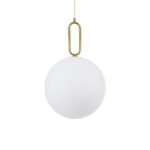 GLOBOSTAR® BELLISSIMO 61487 Μοντέρνο Κρεμαστό Φωτιστικό Οροφής με Ντουί 1 x E27 AC 220-240V IP20 - Λευκό & Χρυσό Πλατίνα - Μ30 x Π30 x Υ52cm - Image 4