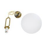 GLOBOSTAR® BELLISSIMO 61487 Μοντέρνο Κρεμαστό Φωτιστικό Οροφής με Ντουί 1 x E27 AC 220-240V IP20 - Λευκό & Χρυσό Πλατίνα - Μ30 x Π30 x Υ52cm - Image 8