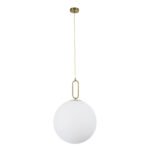 GLOBOSTAR® BELLISSIMO 61488 Μοντέρνο Κρεμαστό Φωτιστικό Οροφής με Ντουί 1 x E27 AC 220-240V IP20 - Λευκό & Χρυσό Πλατίνα - Μ40 x Π40 x Υ62cm - Image 3