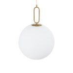 GLOBOSTAR® BELLISSIMO 61488 Μοντέρνο Κρεμαστό Φωτιστικό Οροφής με Ντουί 1 x E27 AC 220-240V IP20 - Λευκό & Χρυσό Πλατίνα - Μ40 x Π40 x Υ62cm - Image 5