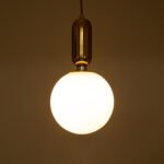 GLOBOSTAR® ESTETICO 61492 Μοντέρνο Κρεμαστό Φωτιστικό Οροφής με Ντουί 1 x E27 AC 220-240V IP20 - Λευκό & Χρυσό Πλατίνα - Μ20 x Π20 x Υ38cm - Image 9