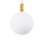 GLOBOSTAR® ESTETICO 61494 Μοντέρνο Κρεμαστό Φωτιστικό Οροφής με Ντουί 1 x E27 AC 220-240V IP20 - Λευκό & Χρυσό Πλατίνα - Μ40 x Π40 x Υ58cm - Image 4