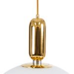 GLOBOSTAR® ESTETICO 61494 Μοντέρνο Κρεμαστό Φωτιστικό Οροφής με Ντουί 1 x E27 AC 220-240V IP20 - Λευκό & Χρυσό Πλατίνα - Μ40 x Π40 x Υ58cm - Image 6