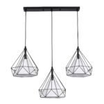 GLOBOSTAR® EIFFEL 61569 Vintage Κρεμαστό Φωτιστικό Οροφής με Ντουί 3 x E27 AC 220-240V IP20 - Μαύρο & Λευκό - Μ68 x Π25 x Υ130cm