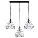 GLOBOSTAR® EIFFEL 61569 Vintage Κρεμαστό Φωτιστικό Οροφής με Ντουί 3 x E27 AC 220-240V IP20 - Μαύρο & Λευκό - Μ68 x Π25 x Υ130cm - Image 4