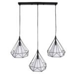 GLOBOSTAR® EIFFEL 61569 Vintage Κρεμαστό Φωτιστικό Οροφής με Ντουί 3 x E27 AC 220-240V IP20 - Μαύρο & Λευκό - Μ68 x Π25 x Υ130cm - Image 6