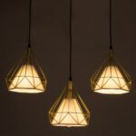 GLOBOSTAR® EIFFEL 61571 Vintage Κρεμαστό Φωτιστικό Οροφής με Ντουί 3 x E27 AC 220-240V IP20 - Χρυσό & Λευκό - Μ68 x Π25 x Υ130cm - Image 3