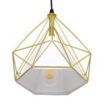 GLOBOSTAR® EIFFEL 61571 Vintage Κρεμαστό Φωτιστικό Οροφής με Ντουί 3 x E27 AC 220-240V IP20 - Χρυσό & Λευκό - Μ68 x Π25 x Υ130cm - Image 9