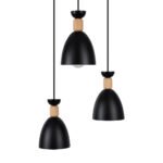 GLOBOSTAR® AVA 61572 Μοντέρνο Κρεμαστό Φωτιστικό Οροφής με Ντουί 3 x E27 AC 220-240V IP20 - Μαύρο & Μπεζ - Μ35 x Π35 x Υ130cm - Image 5