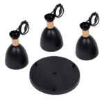 GLOBOSTAR® AVA 61572 Μοντέρνο Κρεμαστό Φωτιστικό Οροφής με Ντουί 3 x E27 AC 220-240V IP20 - Μαύρο & Μπεζ - Μ35 x Π35 x Υ130cm - Image 9