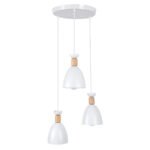 GLOBOSTAR® AVA 61573 Μοντέρνο Κρεμαστό Φωτιστικό Οροφής με Ντουί 3 x E27 AC 220-240V IP20 - Λευκό & Μπεζ - Μ35 x Π35 x Υ130cm - Image 3