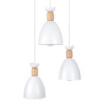 GLOBOSTAR® AVA 61573 Μοντέρνο Κρεμαστό Φωτιστικό Οροφής με Ντουί 3 x E27 AC 220-240V IP20 - Λευκό & Μπεζ - Μ35 x Π35 x Υ130cm - Image 5