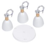 GLOBOSTAR® AVA 61573 Μοντέρνο Κρεμαστό Φωτιστικό Οροφής με Ντουί 3 x E27 AC 220-240V IP20 - Λευκό & Μπεζ - Μ35 x Π35 x Υ130cm - Image 9