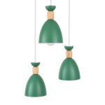 GLOBOSTAR® AVA 61575 Μοντέρνο Κρεμαστό Φωτιστικό Οροφής με Ντουί 3 x E27 AC 220-240V IP20 - Πράσινο & Μπεζ - Μ35 x Π35 x Υ130cm - Image 5