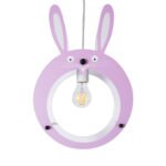 GLOBOSTAR® BUNNY 61577 Παιδικό Κρεμαστό Φωτιστικό Οροφής με Ντουί 1 x E27 AC 220-240V IP20 - Ροζ & Λευκό - Μ27.2 x Π15.5 x Υ40cm - Image 5