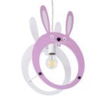 GLOBOSTAR® BUNNY 61577 Παιδικό Κρεμαστό Φωτιστικό Οροφής με Ντουί 1 x E27 AC 220-240V IP20 - Ροζ & Λευκό - Μ27.2 x Π15.5 x Υ40cm - Image 6
