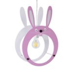 GLOBOSTAR® BUNNY 61577 Παιδικό Κρεμαστό Φωτιστικό Οροφής με Ντουί 1 x E27 AC 220-240V IP20 - Ροζ & Λευκό - Μ27.2 x Π15.5 x Υ40cm - Image 7