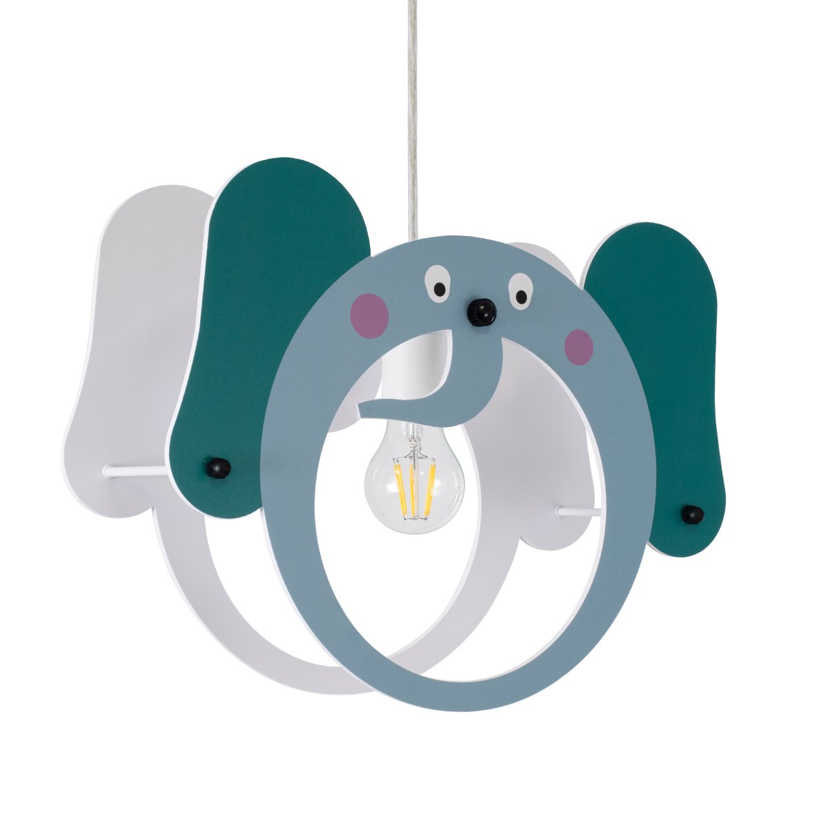 61578_0 GLOBOSTAR® ELEPHANT 61578 Παιδικό Κρεμαστό Φωτιστικό Οροφής με Ντουί 1 x E27 AC 220-240V IP20 - Πολύχρωμο - Μ37.7 x Π15.5 x Υ31.5cm - Image 1