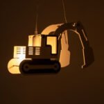 GLOBOSTAR® EXCAVATOR 61579 Παιδικό Κρεμαστό Φωτιστικό Οροφής με Ντουί 1 x E27 AC 220-240V IP20 - Κίτρινο & Μαύρο - Μ45 x Π15.5 x Υ27cm - Image 3