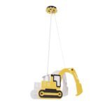 GLOBOSTAR® EXCAVATOR 61579 Παιδικό Κρεμαστό Φωτιστικό Οροφής με Ντουί 1 x E27 AC 220-240V IP20 - Κίτρινο & Μαύρο - Μ45 x Π15.5 x Υ27cm - Image 4