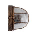 GLOBOSTAR® BOATLIGHT 61584 Vintage Φωτιστικό Καραβοχελώνα Τοίχου - Απλίκα με Ντουί 1 x E27 AC 220-240V Αδιάβροχο IP65 - Χάλκινο Εφέ Σκουριάς Ματ - Μ21 x Π10.4 x Υ9cm - Image 5