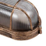 GLOBOSTAR® BOATLIGHT 61584 Vintage Φωτιστικό Καραβοχελώνα Τοίχου - Απλίκα με Ντουί 1 x E27 AC 220-240V Αδιάβροχο IP65 - Χάλκινο Εφέ Σκουριάς Ματ - Μ21 x Π10.4 x Υ9cm - Image 8