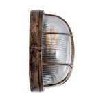 GLOBOSTAR® BOATLIGHT 61587 Vintage Φωτιστικό Καραβοχελώνα Τοίχου & Οροφής με Ντουί 1 x E27 AC 220-240V Αδιάβροχο IP65 - Χάλκινο Εφέ Σκουριάς Ματ - Μ17.5 x Π17.5 x Υ9cm - Image 5