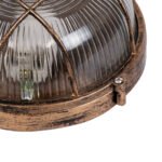 GLOBOSTAR® BOATLIGHT 61587 Vintage Φωτιστικό Καραβοχελώνα Τοίχου & Οροφής με Ντουί 1 x E27 AC 220-240V Αδιάβροχο IP65 - Χάλκινο Εφέ Σκουριάς Ματ - Μ17.5 x Π17.5 x Υ9cm - Image 7