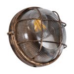 GLOBOSTAR® BOATLIGHT 61587 Vintage Φωτιστικό Καραβοχελώνα Τοίχου & Οροφής με Ντουί 1 x E27 AC 220-240V Αδιάβροχο IP65 - Χάλκινο Εφέ Σκουριάς Ματ - Μ17.5 x Π17.5 x Υ9cm - Image 9