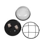 GLOBOSTAR® BOATLIGHT 61589 Vintage Φωτιστικό Καραβοχελώνα Τοίχου & Οροφής με Ντουί 2 x E27 AC 220-240V Αδιάβροχο IP65 - Μαύρο Ματ - Μ24 x Π24 x Υ11cm - Image 8