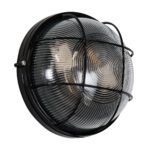 GLOBOSTAR® BOATLIGHT 61589 Vintage Φωτιστικό Καραβοχελώνα Τοίχου & Οροφής με Ντουί 2 x E27 AC 220-240V Αδιάβροχο IP65 - Μαύρο Ματ - Μ24 x Π24 x Υ11cm - Image 9