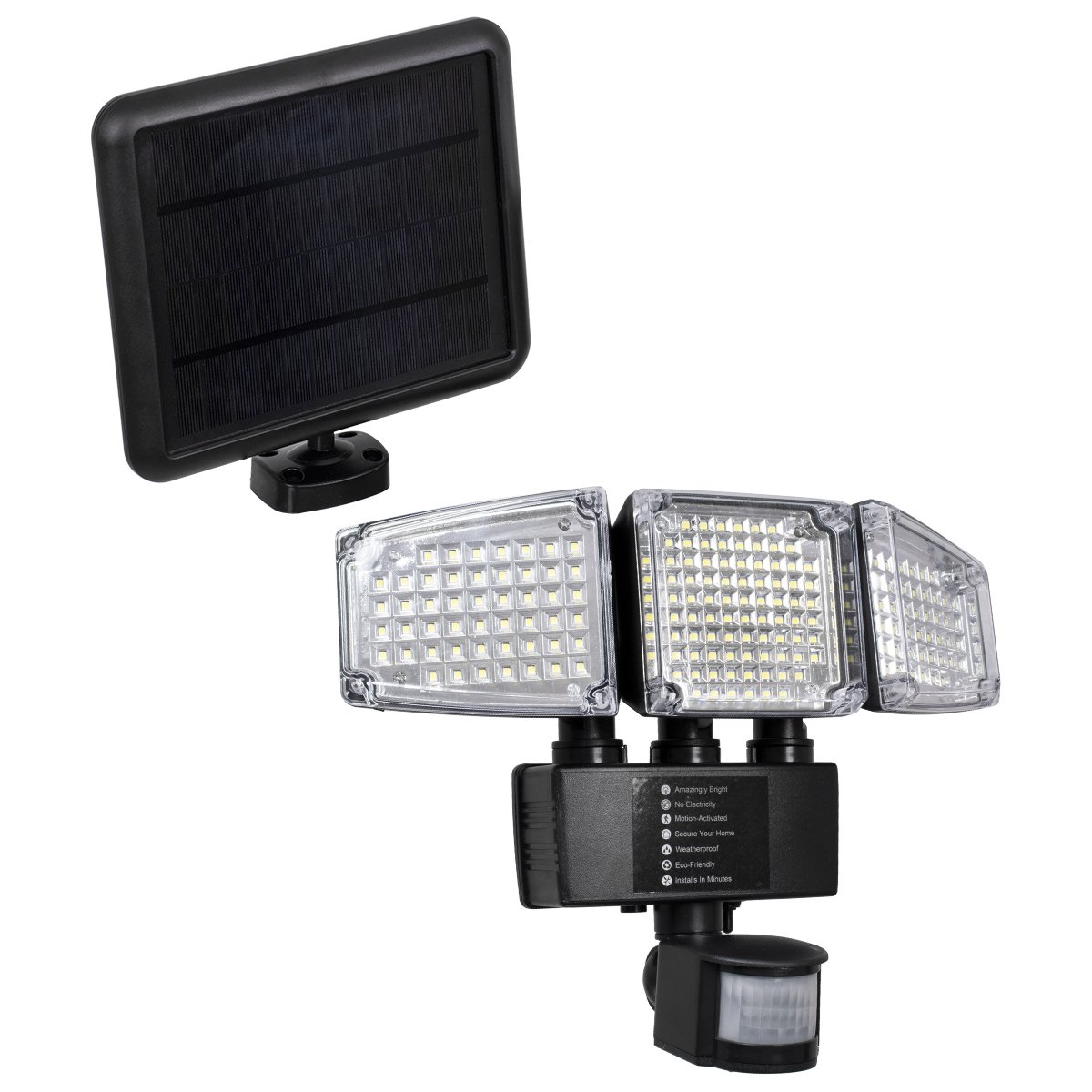 64a3ae_85711_0 GloboStar® 85711 Αυτόνομος Ηλιακός Προβολέας με Τρεις Περιστρεφόμενες Κεφαλές LED SMD 2835 50W 2500lm με Ενσωματωμένη Μπαταρία 3400mAh - Φωτοβολταϊκό Πάνελ με Αισθητήρα Ημέρας-Νύχτας - PIR Αισθητήρα Κίνησης Αδιάβροχο IP65 Ψυχρό Λευκό 6000K - Image 1