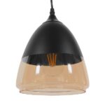 GLOBOSTAR® OLIVER 10001231 Vintage Κρεμαστό Φωτιστικό Οροφής με Ντουί 1 x E27 AC 220-240V IP20 - Μαύρο & Μελί - Μ20 x Π20 x Υ21cm - Image 2