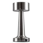 GloboStar® BELLA 76504 Επαναφορτιζόμενο Επιτραπέζιο Φωτιστικό Πορτατίφ LED 1.5W 105lm 120° DC 5V IP44 Θερμό Λευκό 2700K Dimmable Ασημί Αλουμίνιο - Μ9 x Π9 x Υ21cm - 2 Xρόνια Εγγύηση - Image 2